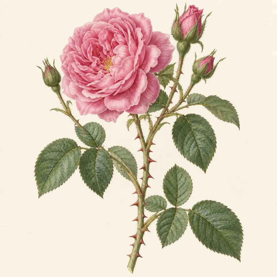 Damask Rose (illustration)
